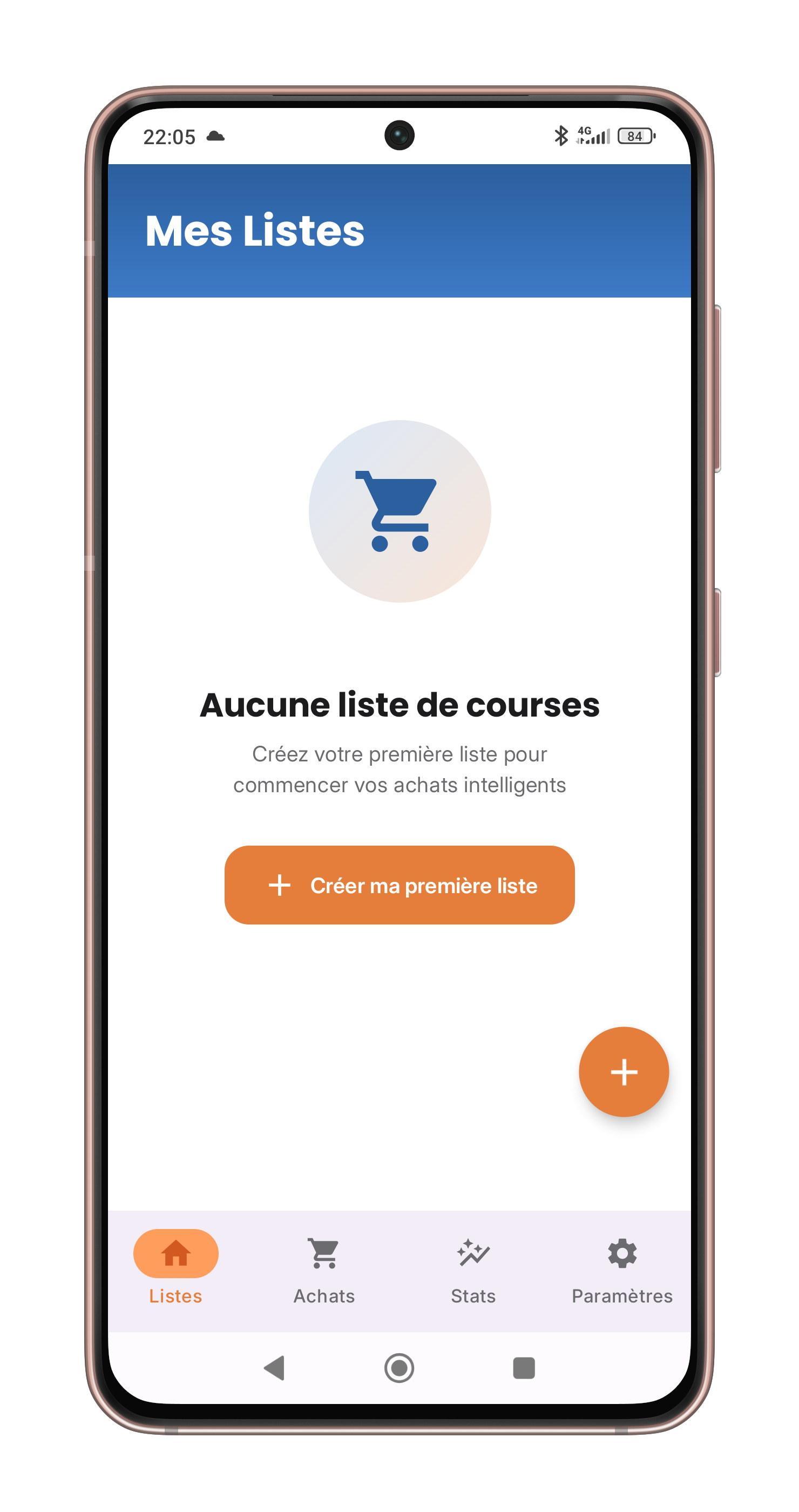 Vue principale des listes